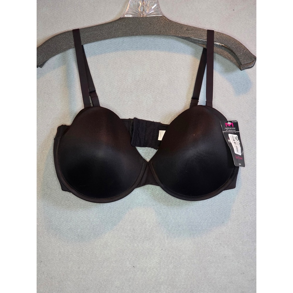 Maidenform Self Expressions Black T-Shirt Bra 38DD SE6900 Underwire Adjustable